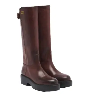 Miu Miu Leather knee-high boots | Thumbnail 1 Miu Miu Leather knee-high boots | Thumbnail 1