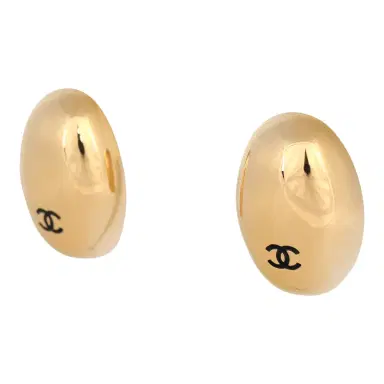 Chanel Chanel CC Oval Drop Earrings Black Resin, Gold Tone Hardware | Thumbnail 4 Chanel Chanel CC Oval Drop Earrings Black Resin, Gold Tone Hardware | Thumbnail 4