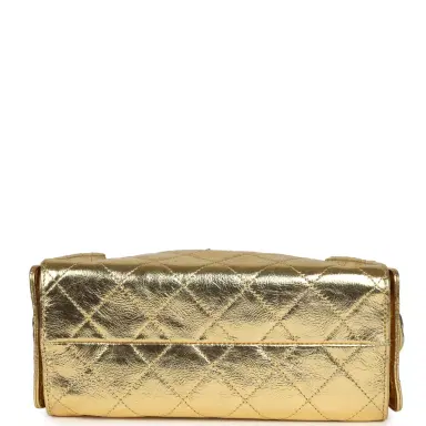 Chanel Chanel Mini 25 Hobo Bag Metallic Gold Calfskin Silver Hardware | Thumbnail 6 Chanel Chanel Mini 25 Hobo Bag Metallic Gold Calfskin Silver Hardware | Thumbnail 6