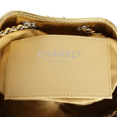 Chanel Chanel Mini 25 Hobo Bag Metallic Gold Calfskin Silver Hardware | Thumbnail 9 Chanel Chanel Mini 25 Hobo Bag Metallic Gold Calfskin Silver Hardware | Thumbnail 9