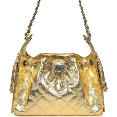 Chanel Chanel Mini 25 Hobo Bag Metallic Gold Calfskin Silver Hardware | Thumbnail 1 Chanel Chanel Mini 25 Hobo Bag Metallic Gold Calfskin Silver Hardware | Thumbnail 1