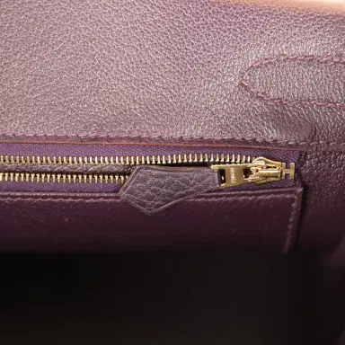 HERMÈS Custom Leopard Swarovski Crystal Hermes Birkin 30 Raisin Togo Gold Hardware | Thumbnail 9 HERMÈS Custom Leopard Swarovski Crystal Hermes Birkin 30 Raisin Togo Gold Hardware | Thumbnail 9