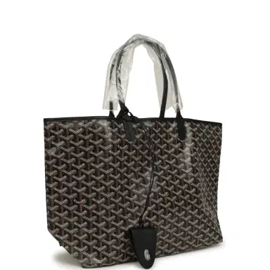 goyard Goyard Goyardine Black Saint Louis PM Tote Bag Palladium Hardware | Thumbnail 2 goyard Goyard Goyardine Black Saint Louis PM Tote Bag Palladium Hardware | Thumbnail 2