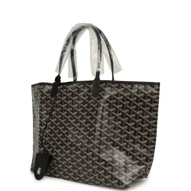 goyard Goyard Goyardine Black Saint Louis PM Tote Bag Palladium Hardware | Thumbnail 5 goyard Goyard Goyardine Black Saint Louis PM Tote Bag Palladium Hardware | Thumbnail 5