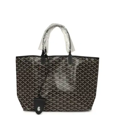 goyard Goyard Goyardine Black Saint Louis PM Tote Bag Palladium Hardware | Thumbnail 1 goyard Goyard Goyardine Black Saint Louis PM Tote Bag Palladium Hardware | Thumbnail 1