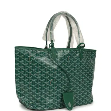 goyard Goyard Goyardine Green Saint Louis PM Tote Bag Palladium Hardware | Thumbnail 2 goyard Goyard Goyardine Green Saint Louis PM Tote Bag Palladium Hardware | Thumbnail 2