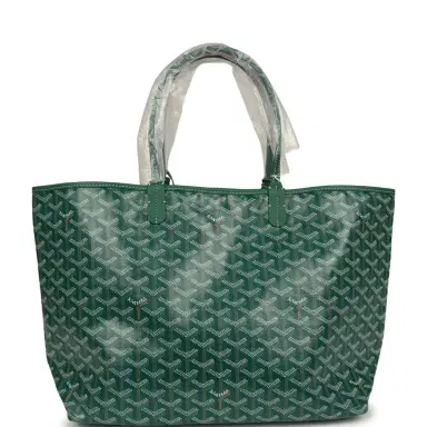 goyard Goyard Goyardine Green Saint Louis PM Tote Bag Palladium Hardware | Thumbnail 4 goyard Goyard Goyardine Green Saint Louis PM Tote Bag Palladium Hardware | Thumbnail 4
