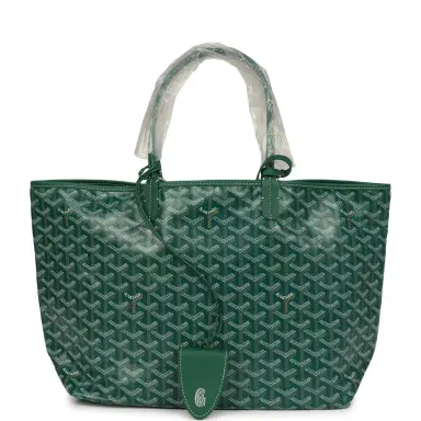 goyard Goyard Goyardine Green Saint Louis PM Tote Bag Palladium Hardware | Thumbnail 1 goyard Goyard Goyardine Green Saint Louis PM Tote Bag Palladium Hardware | Thumbnail 1