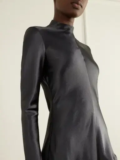 FFORME Mila Textured-satin Turtleneck Maxi Dress | Thumbnail 4 FFORME Mila Textured-satin Turtleneck Maxi Dress | Thumbnail 4