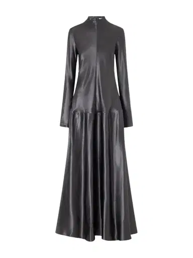 FFORME Mila Textured-satin Turtleneck Maxi Dress | Thumbnail 1 FFORME Mila Textured-satin Turtleneck Maxi Dress | Thumbnail 1