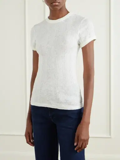 Mother The Itty Bitty Ringer Ribbed Cotton-jersey T-shirt | Thumbnail 3 Mother The Itty Bitty Ringer Ribbed Cotton-jersey T-shirt | Thumbnail 3