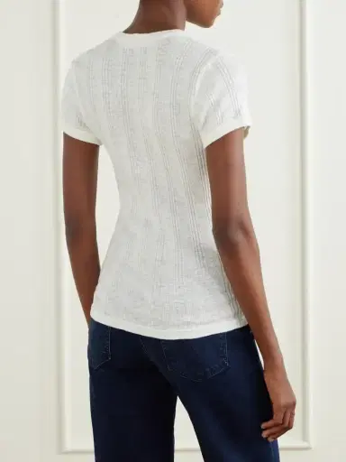 Mother The Itty Bitty Ringer Ribbed Cotton-jersey T-shirt | Thumbnail 4 Mother The Itty Bitty Ringer Ribbed Cotton-jersey T-shirt | Thumbnail 4