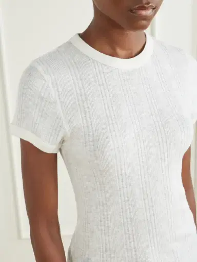 Mother The Itty Bitty Ringer Ribbed Cotton-jersey T-shirt | Thumbnail 5 Mother The Itty Bitty Ringer Ribbed Cotton-jersey T-shirt | Thumbnail 5