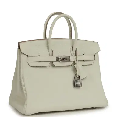 HERMÈS Hermes Birkin 25 Mushroom Togo Palladium Hardware | Thumbnail 2 HERMÈS Hermes Birkin 25 Mushroom Togo Palladium Hardware | Thumbnail 2