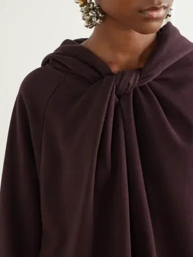 Dries Van Noten Knotted Cotton-jersey Hoodie | Thumbnail 4 Dries Van Noten Knotted Cotton-jersey Hoodie | Thumbnail 4
