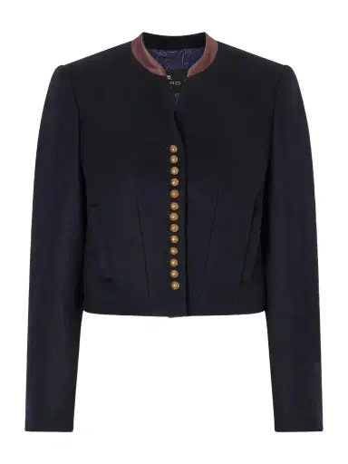 Etro Satin-trimmed Wool-blend Jacket | Thumbnail 1 Etro Satin-trimmed Wool-blend Jacket | Thumbnail 1