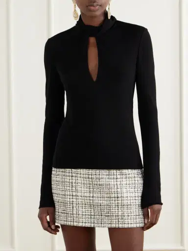 Valentino Garavani Knotted Crepe-jersey Blouse | Thumbnail 3 Valentino Garavani Knotted Crepe-jersey Blouse | Thumbnail 3