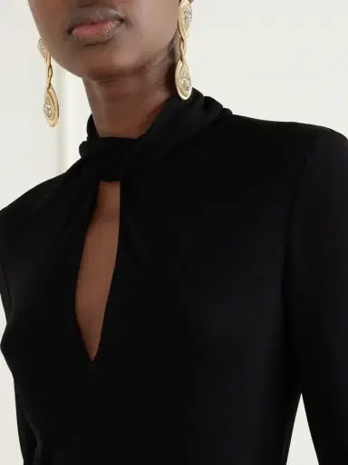 Valentino Garavani Knotted Crepe-jersey Blouse | Thumbnail 5 Valentino Garavani Knotted Crepe-jersey Blouse | Thumbnail 5