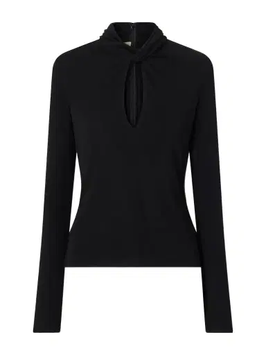 Valentino Garavani Knotted Crepe-jersey Blouse | Thumbnail 1 Valentino Garavani Knotted Crepe-jersey Blouse | Thumbnail 1