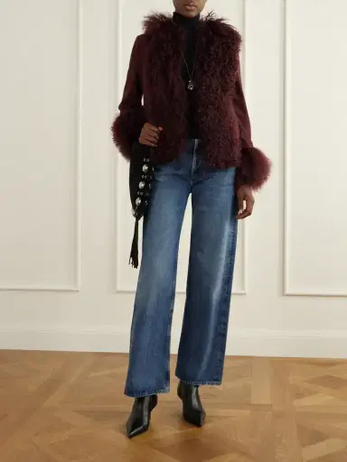 Rixo Shearling-trimmed Suede Jacket | Thumbnail 2 Rixo Shearling-trimmed Suede Jacket | Thumbnail 2