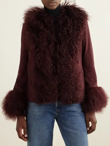 Rixo Shearling-trimmed Suede Jacket | Thumbnail 3 Rixo Shearling-trimmed Suede Jacket | Thumbnail 3