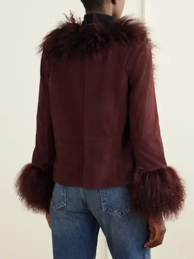 Rixo Shearling-trimmed Suede Jacket | Thumbnail 4 Rixo Shearling-trimmed Suede Jacket | Thumbnail 4