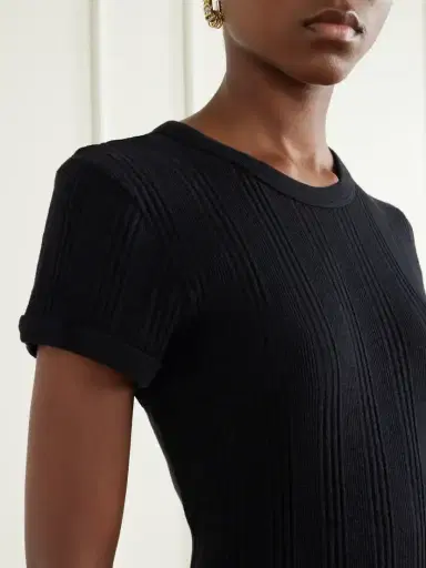 Mother The Itty Bitty Ringer Ribbed Cotton-jersey T-shirt | Thumbnail 5 Mother The Itty Bitty Ringer Ribbed Cotton-jersey T-shirt | Thumbnail 5