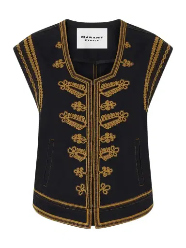 Marant Étoile Edmee Embroidered Cotton Vest | Thumbnail 1 Marant Étoile Edmee Embroidered Cotton Vest | Thumbnail 1