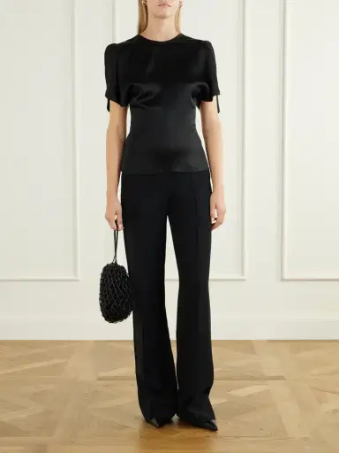 Victoria Beckham Bela Draped Satin Blouse | Thumbnail 2 Victoria Beckham Bela Draped Satin Blouse | Thumbnail 2
