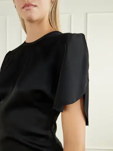 Victoria Beckham Bela Draped Satin Blouse | Thumbnail 4 Victoria Beckham Bela Draped Satin Blouse | Thumbnail 4