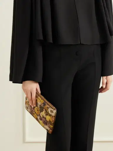 Valentino Garavani Vlogo Floral-print Moire Clutch | Thumbnail 2 Valentino Garavani Vlogo Floral-print Moire Clutch | Thumbnail 2