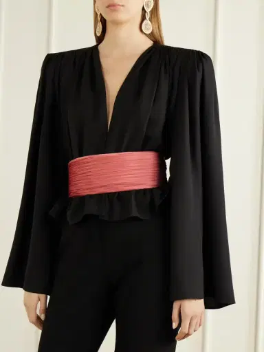Valentino Garavani Plissé Satin Belt | Thumbnail 2 Valentino Garavani Plissé Satin Belt | Thumbnail 2