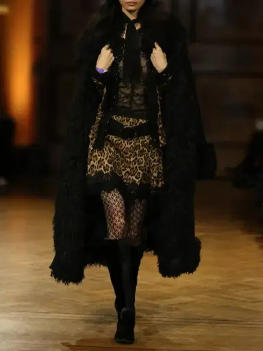 ANNA SUI Belted Plush-trimmed Woven Coat | Thumbnail 5 ANNA SUI Belted Plush-trimmed Woven Coat | Thumbnail 5