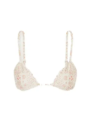 Agua by Agua Bendita Tulua Playa Bead-embellished Printed Recycled-blend Bikini Top | Thumbnail 1 Agua by Agua Bendita Tulua Playa Bead-embellished Printed Recycled-blend Bikini Top | Thumbnail 1
