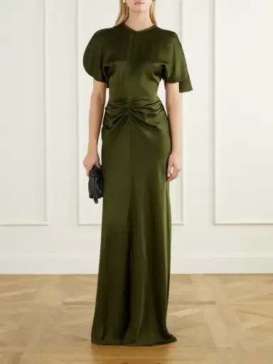 Victoria Beckham Isabella Gathered Crepe-satin Gown | Thumbnail 2 Victoria Beckham Isabella Gathered Crepe-satin Gown | Thumbnail 2
