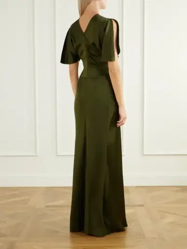 Victoria Beckham Isabella Gathered Crepe-satin Gown | Thumbnail 3 Victoria Beckham Isabella Gathered Crepe-satin Gown | Thumbnail 3
