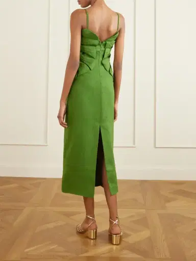 Farm Rio Monstera Leaf Linen Midi Dress | Thumbnail 3 Farm Rio Monstera Leaf Linen Midi Dress | Thumbnail 3