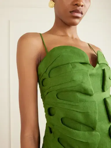 Farm Rio Monstera Leaf Linen Midi Dress | Thumbnail 4 Farm Rio Monstera Leaf Linen Midi Dress | Thumbnail 4