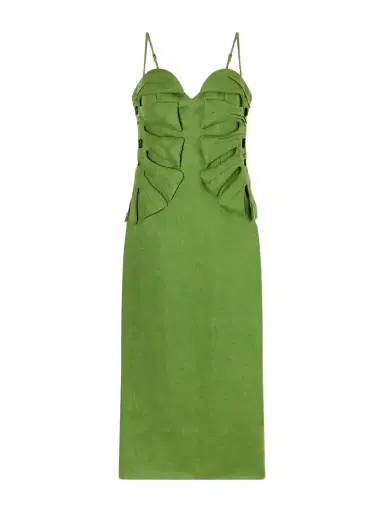 Farm Rio Monstera Leaf Linen Midi Dress | Thumbnail 1 Farm Rio Monstera Leaf Linen Midi Dress | Thumbnail 1