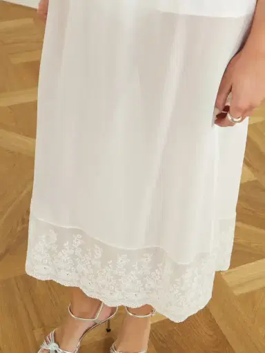 Magda Butrym Broderie Anglaise-trimmed Silk-crepe Midi-skirt | Thumbnail 5 Magda Butrym Broderie Anglaise-trimmed Silk-crepe Midi-skirt | Thumbnail 5