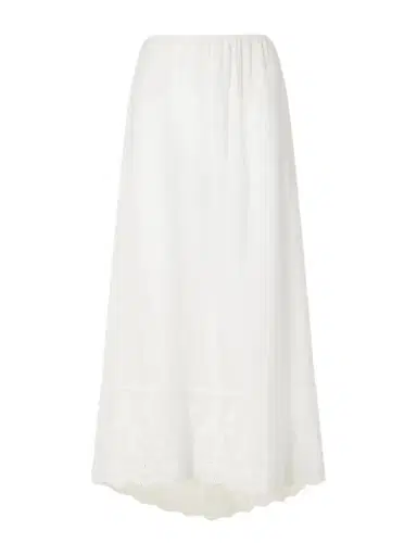 Magda Butrym Broderie Anglaise-trimmed Silk-crepe Midi-skirt | Thumbnail 1 Magda Butrym Broderie Anglaise-trimmed Silk-crepe Midi-skirt | Thumbnail 1