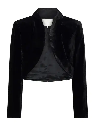 Costarellos Elvie Cropped Velvet Jacket | Thumbnail 1 Costarellos Elvie Cropped Velvet Jacket | Thumbnail 1