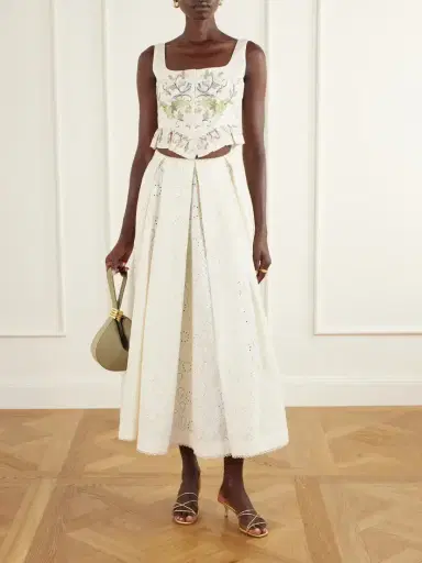 Agua by Agua Bendita Delta Playa Broderie Anglaise Cotton Midi Skirt | Thumbnail 2 Agua by Agua Bendita Delta Playa Broderie Anglaise Cotton Midi Skirt | Thumbnail 2