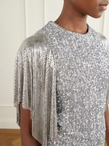 Rabanne Chainmail-trimmed Sequined Mesh Blouse | Thumbnail 5 Rabanne Chainmail-trimmed Sequined Mesh Blouse | Thumbnail 5