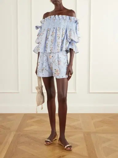 Agua by Agua Bendita Maratea Navegante Printed Linen Shorts | Thumbnail 2 Agua by Agua Bendita Maratea Navegante Printed Linen Shorts | Thumbnail 2