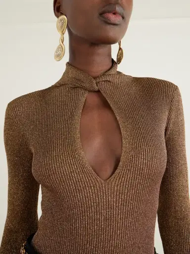 Valentino Garavani Knotted Lurex Bodysuit | Thumbnail 5 Valentino Garavani Knotted Lurex Bodysuit | Thumbnail 5