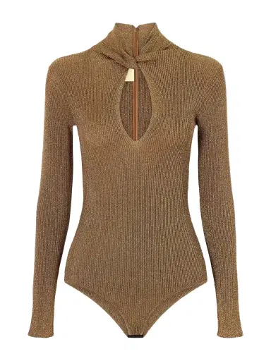 Valentino Garavani Knotted Lurex Bodysuit | Thumbnail 1 Valentino Garavani Knotted Lurex Bodysuit | Thumbnail 1