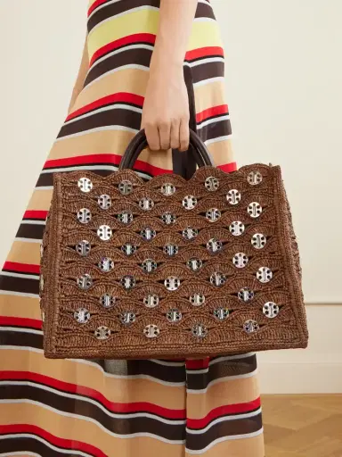 Rabanne Embellished Raffia Tote | Thumbnail 2 Rabanne Embellished Raffia Tote | Thumbnail 2