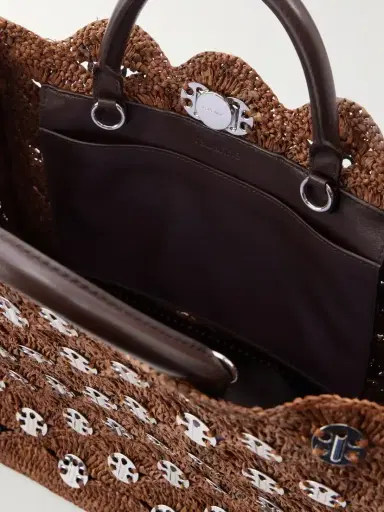 Rabanne Embellished Raffia Tote | Thumbnail 6 Rabanne Embellished Raffia Tote | Thumbnail 6