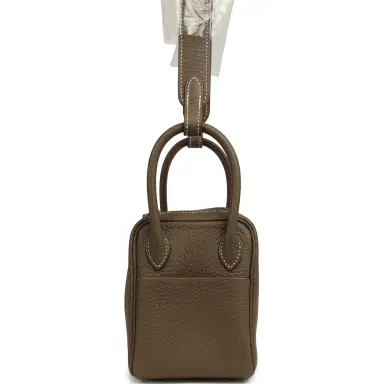 HERMÈS Hermes Mini Lindy II Etoupe Clemence Palladium Hardware | Thumbnail 3 HERMÈS Hermes Mini Lindy II Etoupe Clemence Palladium Hardware | Thumbnail 3